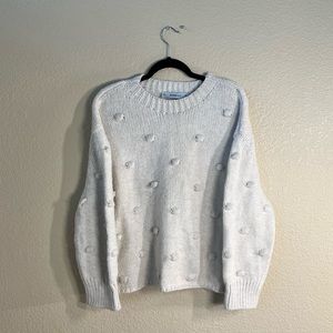 Crème knit polka-dot sweater by Zara Knit size: M